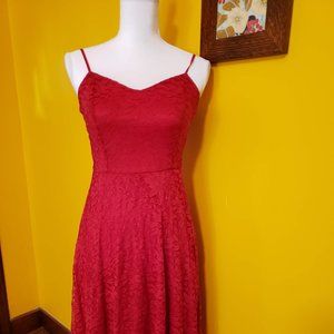 Lulu's Seduction Red Lace Dress